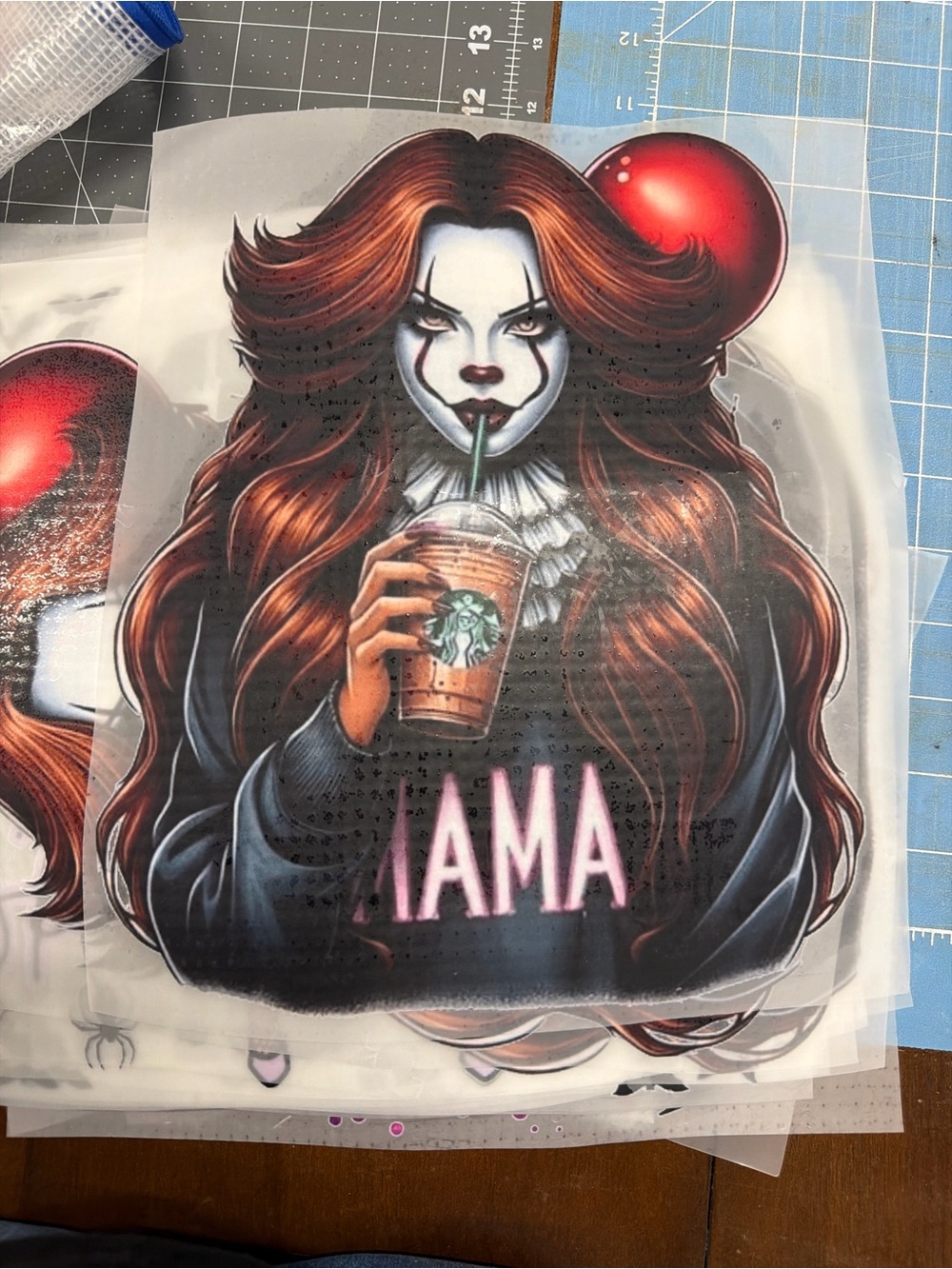 DTF Transfer Ready to Press Creepy Clown Girl Graphic Transfer